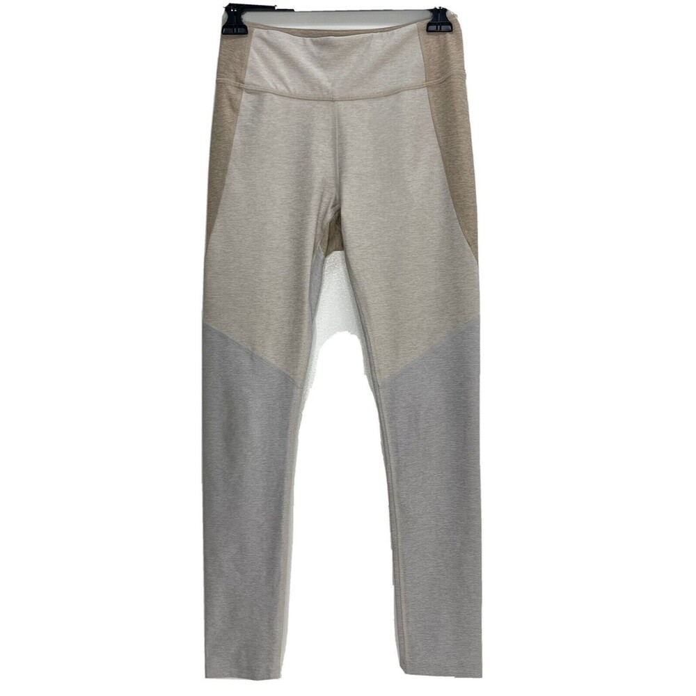Outdoor Voices 26” length Tan Gray tri- tone leggings Athletic Pocket Size S Exc
